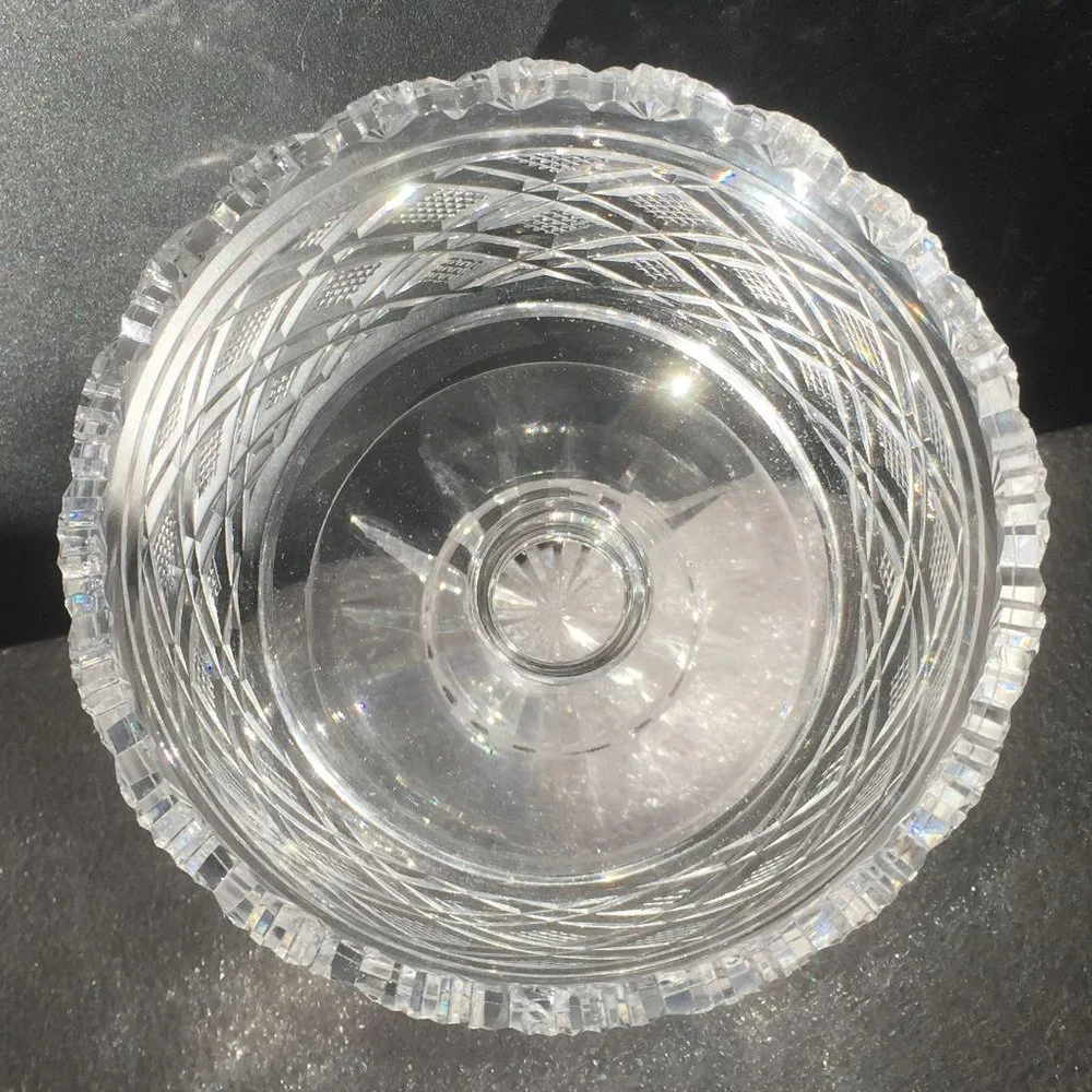 𝐑𝐀𝐑𝐄 ! Waterford Crystal Georgian Strawberry Master Cutter Footed Candy Bowl